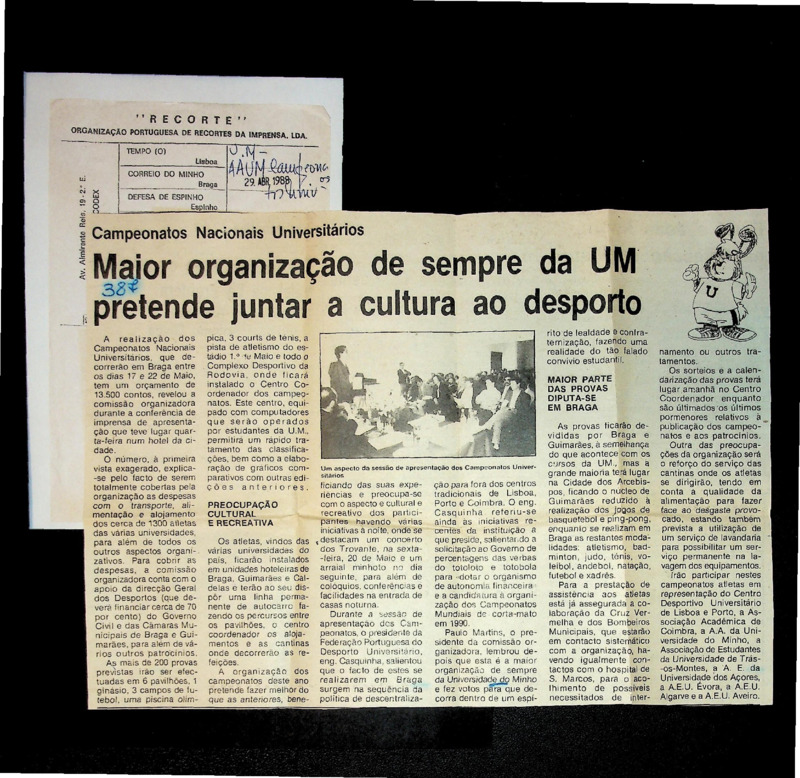  Campeonatos nacionais universitários: maior organização de sempre da UM pretende juntar a cultura ao desporto 