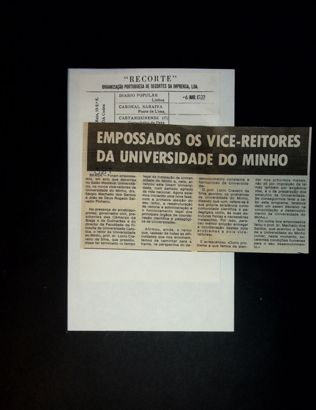  Empossados os vice-reitores da Universidade do Minho 