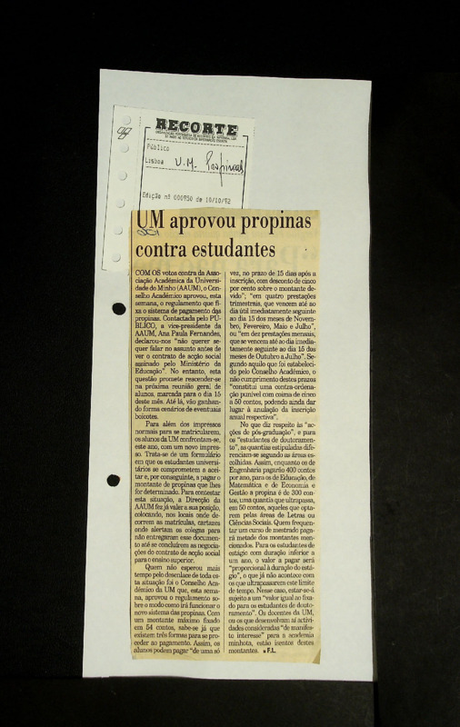  UM aprovou propinas contra estudantes 