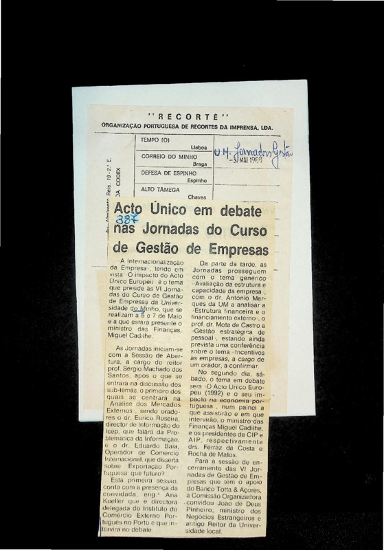  Acto Único em debate nas Jornadas do curso de Gestão de empresas 
