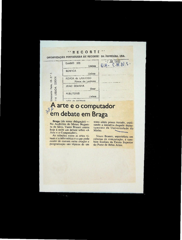  A arte e o computador em debate em Braga 