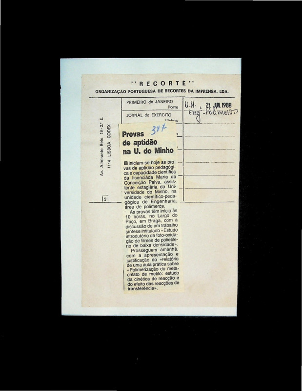  Provas de aptidão na U. do Minho 