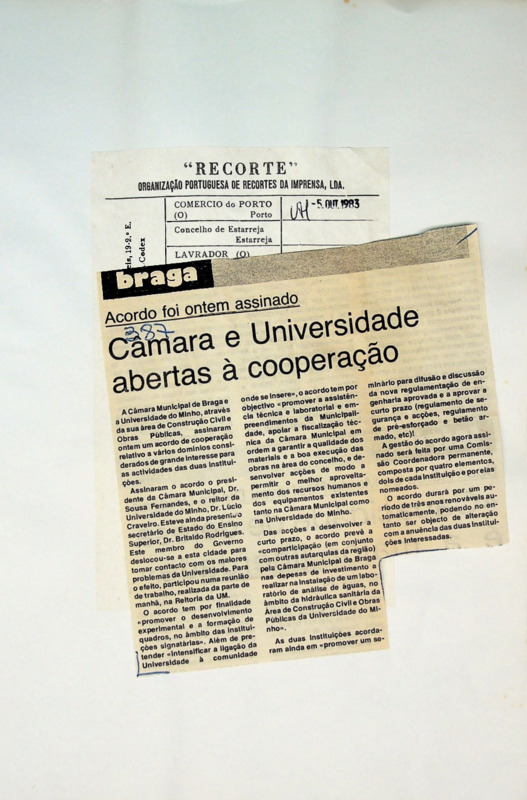  Câmara e Universidade abertas à cooperação : acordco assinado ontem 