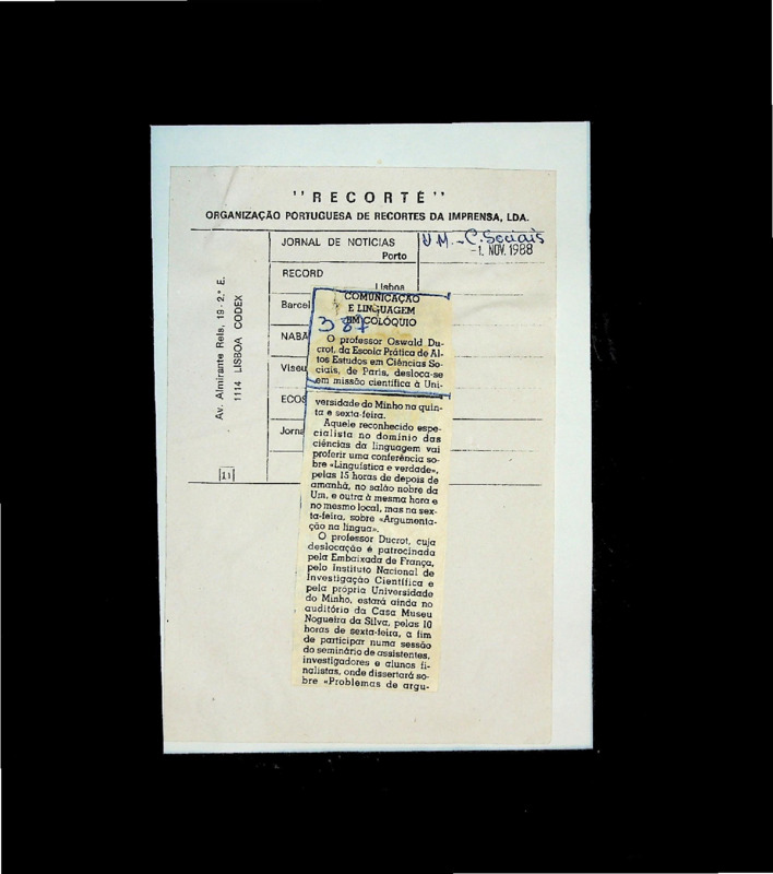  Comunicação e Linguagem em colóquio 