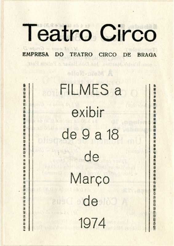  Filmes a exibir de 09 de Março a 18 de Março 