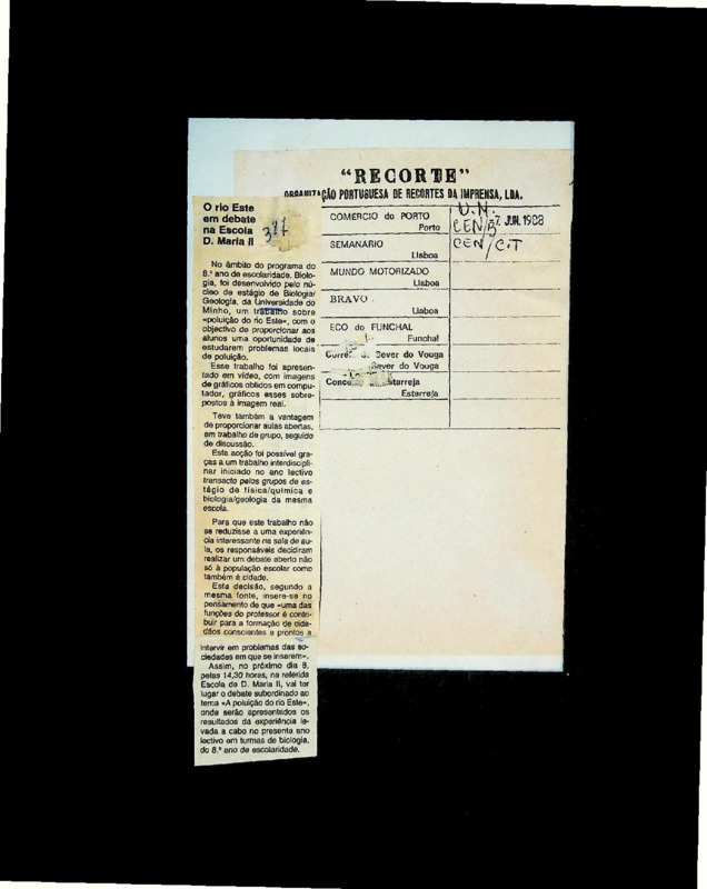  O rio Este em debate na escola D. Maria II 