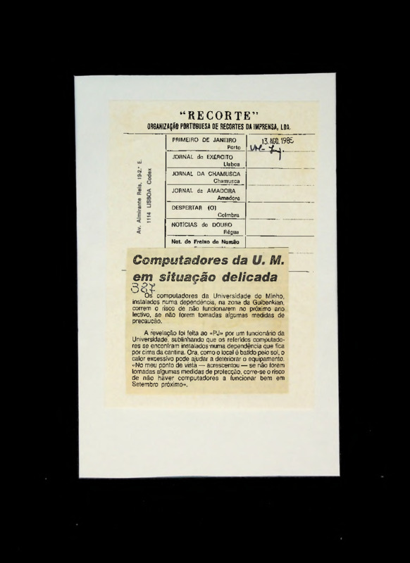  Computadores da U. M. em situação delicada 