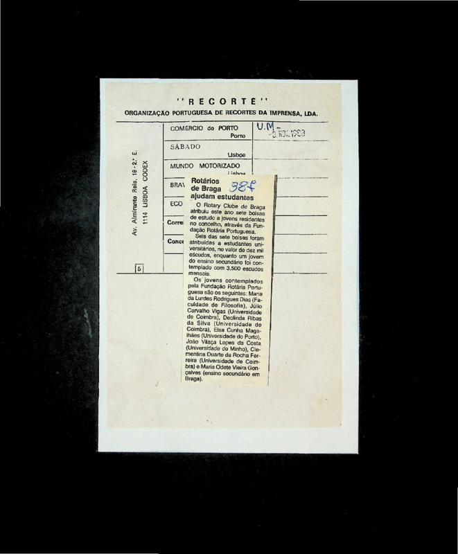  Rotários de Braga ajudam estudantes 