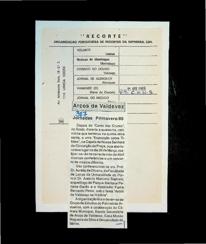  Jornadas Primavera/88 