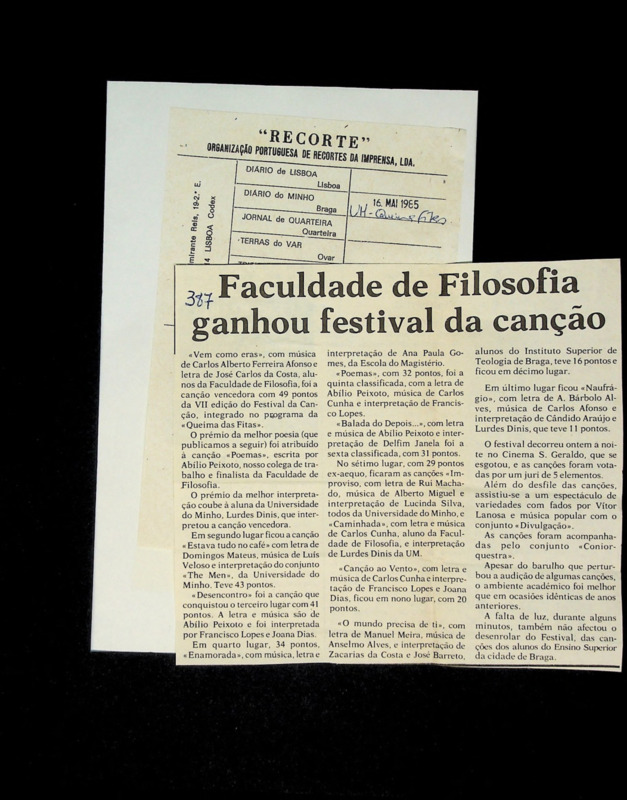  Faculdade de Filosofia ganhou festival da canção 