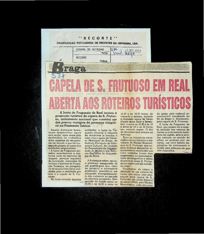  Capela de S. Frutuoso em Real aberta aos roteiros turísticos 