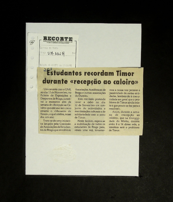  Estudantes recordam Timor durante 