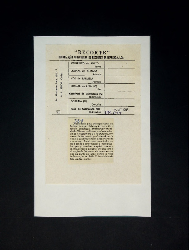  Organizado pela Direcção-Geral da Indústria 