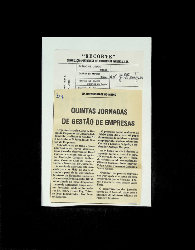  Na Universidade do Minho: quintas jornadas de gestão de empresas 