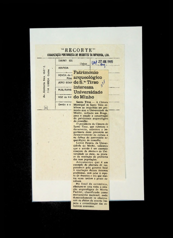  Património arqueológico de Sto. Tirso interessa Universidade do Minho 