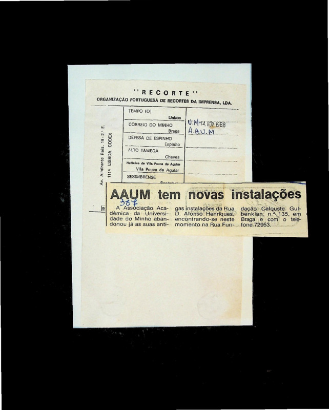  AAUM tem novas instalações 