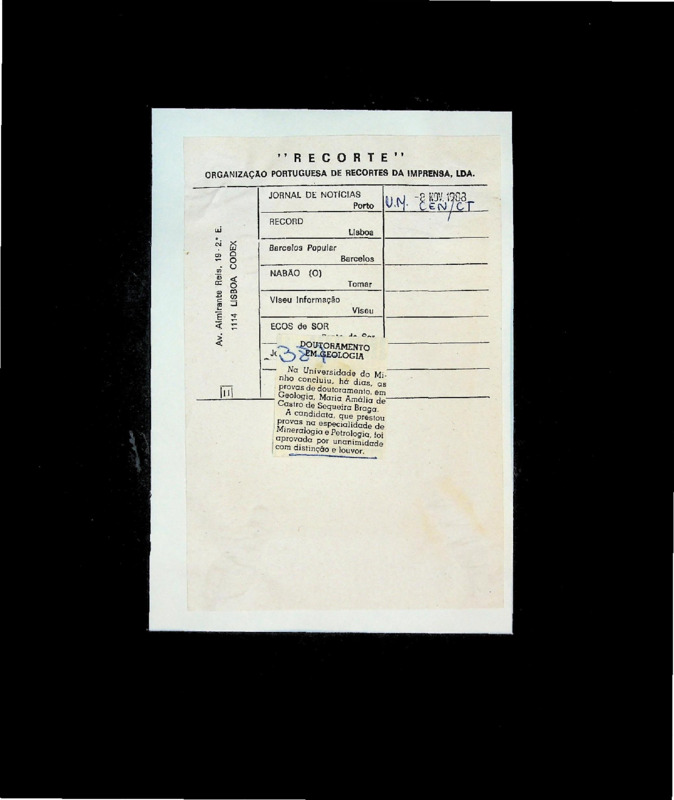  Doutoramento em Geologia 