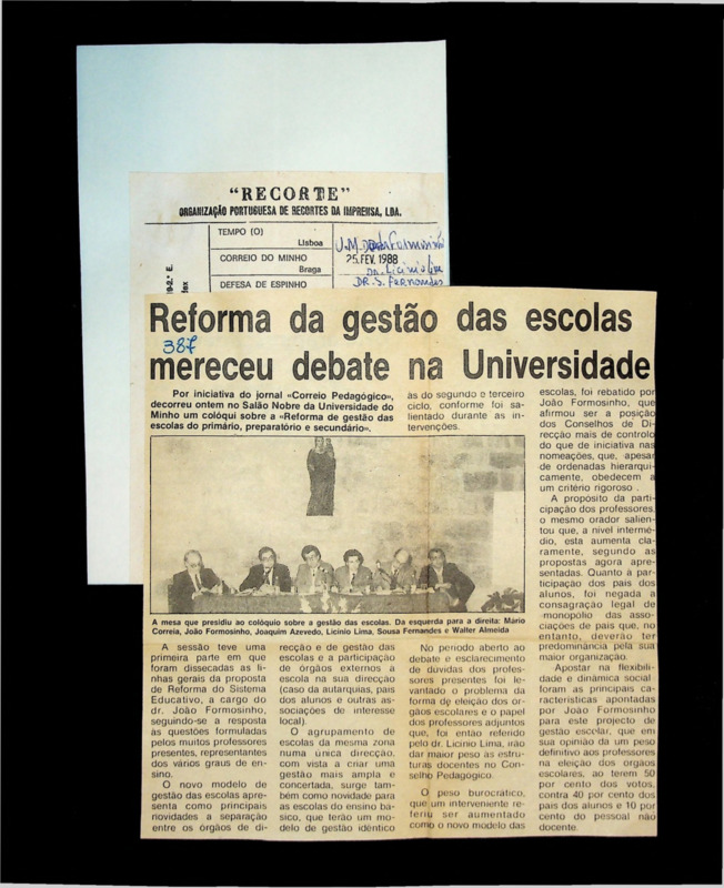  Reforma da gestão das escolas mereceu debate na Universidade 