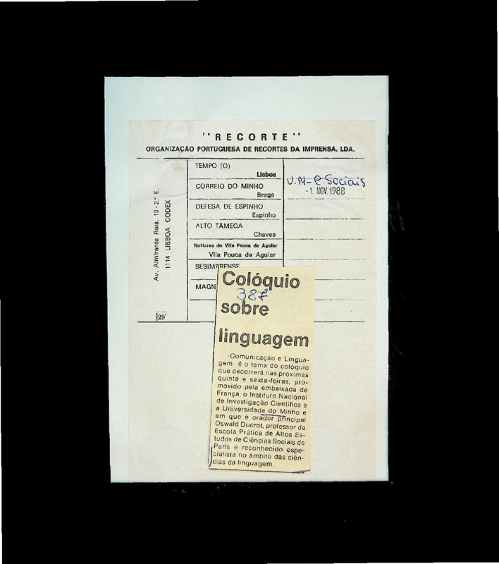  Colóquio sobre linguagem 