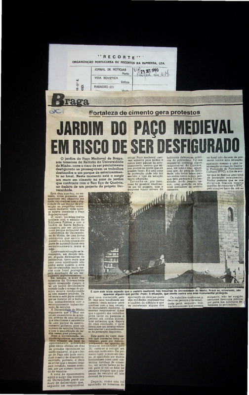  Jardim do paço medieval em risco de ser desfigurado 