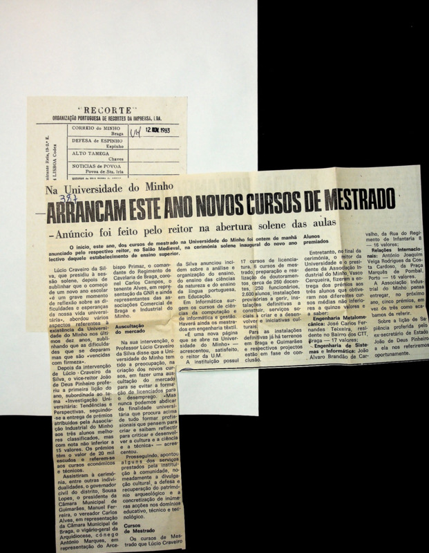  Na Universidade do Minho - Arrancam este ano novos cursos de mestrados 