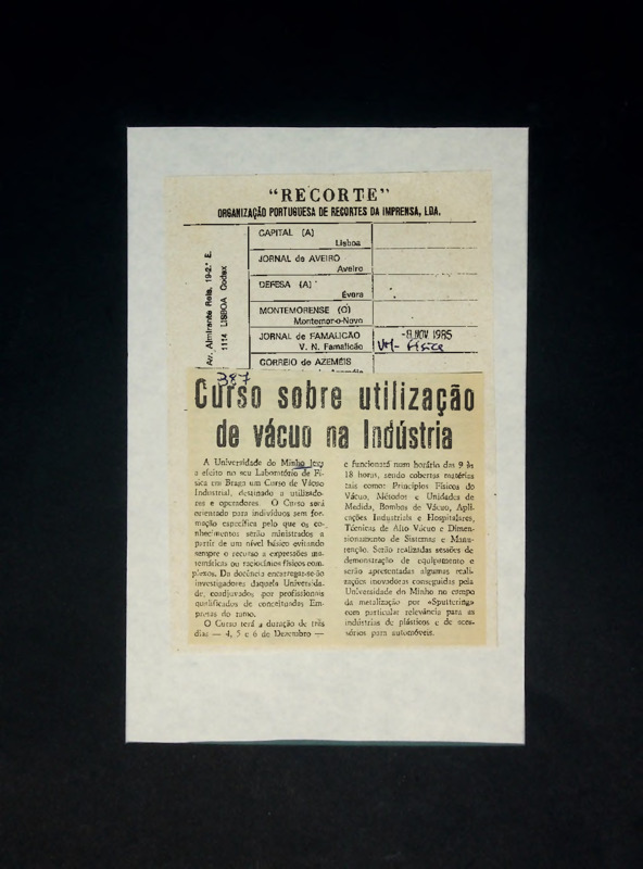  Curso sobre utilização de vácuo na industria 