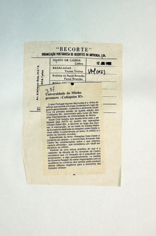  Universidade do Minho promove «Colóquios 83» 