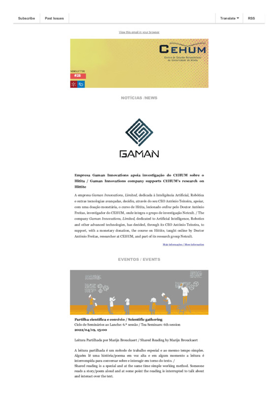  Newsletter CEHUM (n.º 26) 