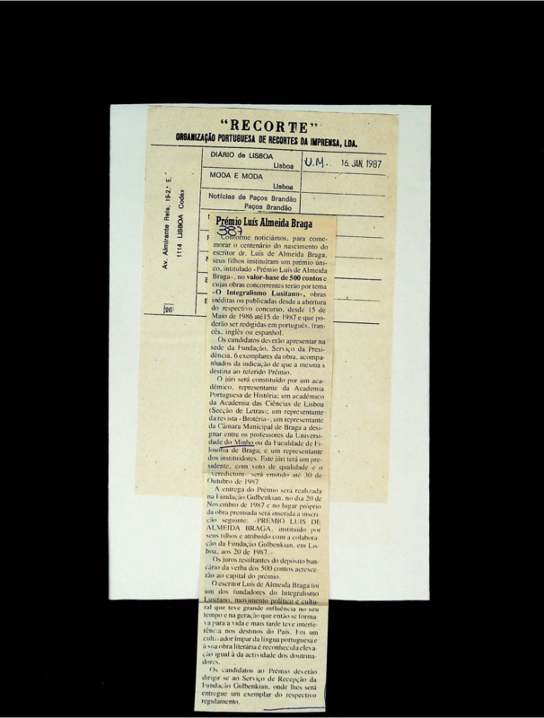  Prémio Luís Almeida Braga 