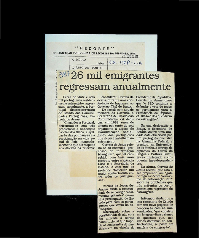  26 mil emigrantes regressam anualmente 