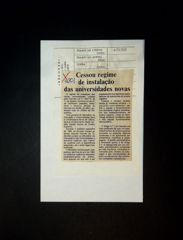  Cessou regime de instalação das universidades novas 