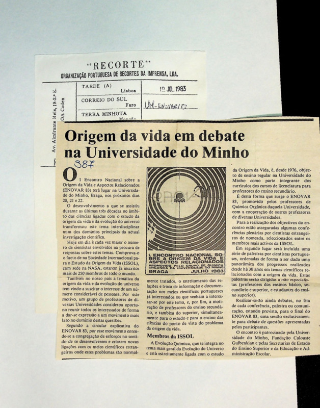  Origem da vida em debate na Universidade do Minho 