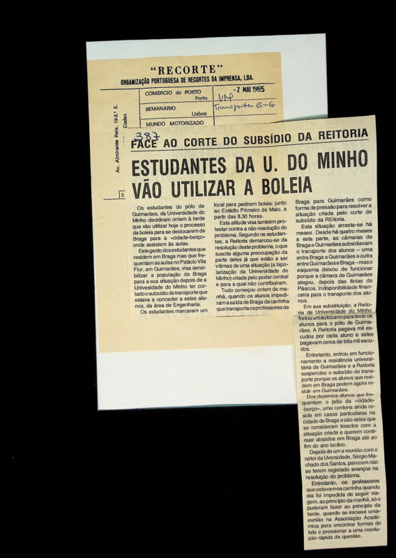  Fase ao corte do subsídio da Reitoria: estudantes da U. do Minho vão utilizar a boleia 