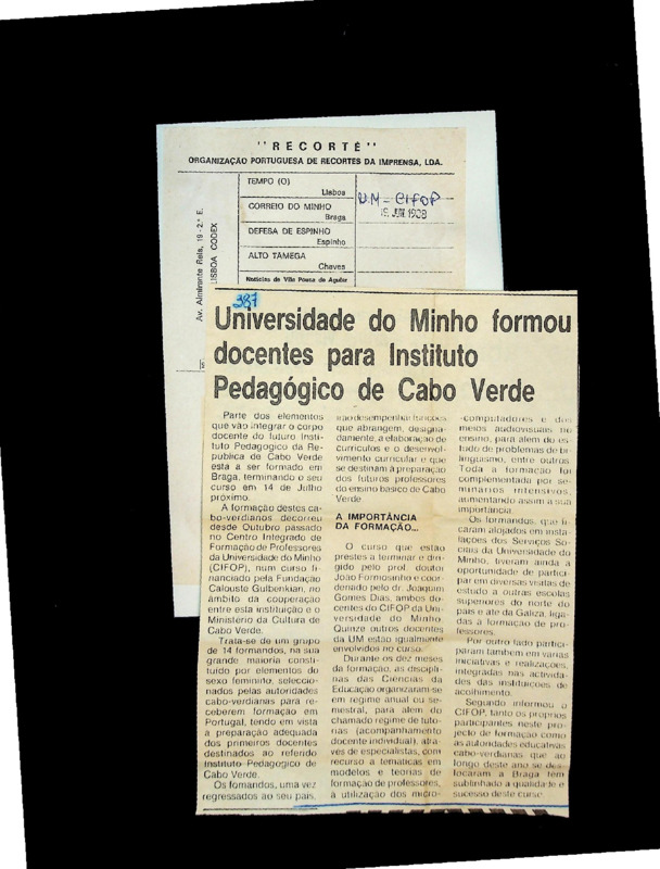  Universidade do Minho formou docentes para Instituto Pedagógico de Cabo Verde 