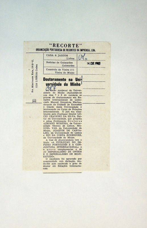  Doutoramento na Universidade do Minho 