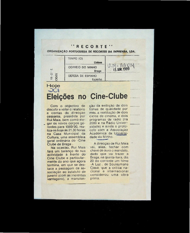  Eleições no Cine-Clube 