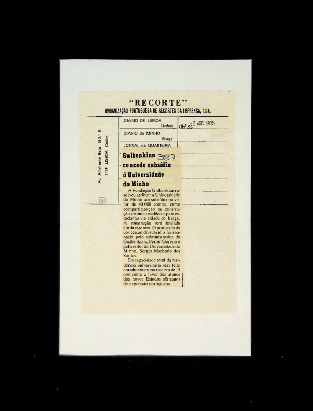  Gulbenkian concede subsídio à Universidade do Minho 