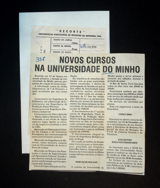  Novos cursos na Universidade do Minho 