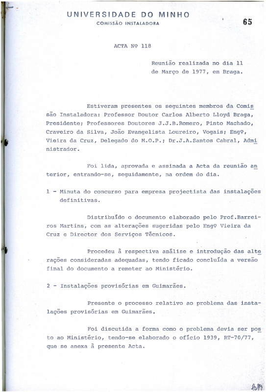  Ata da Comissão Instaladora nº 118 