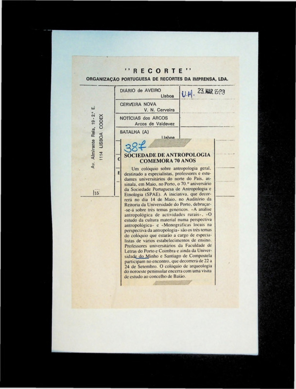  Sociedade de Antropologia comemora 70 anos 