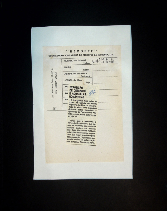  Exposição de desenhos e aguarelas românticas 