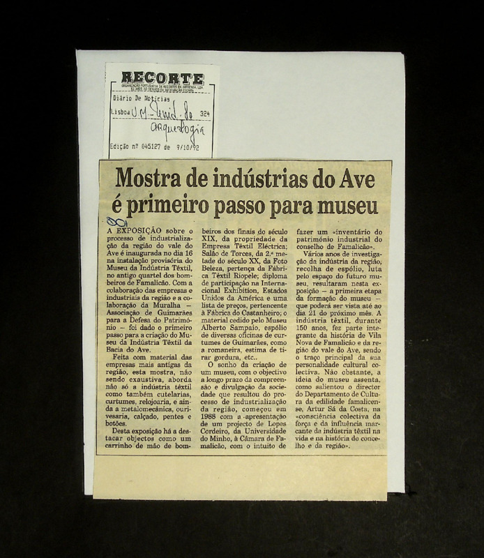  Mostra de indústrias do Ave é primeiro passo para museu 