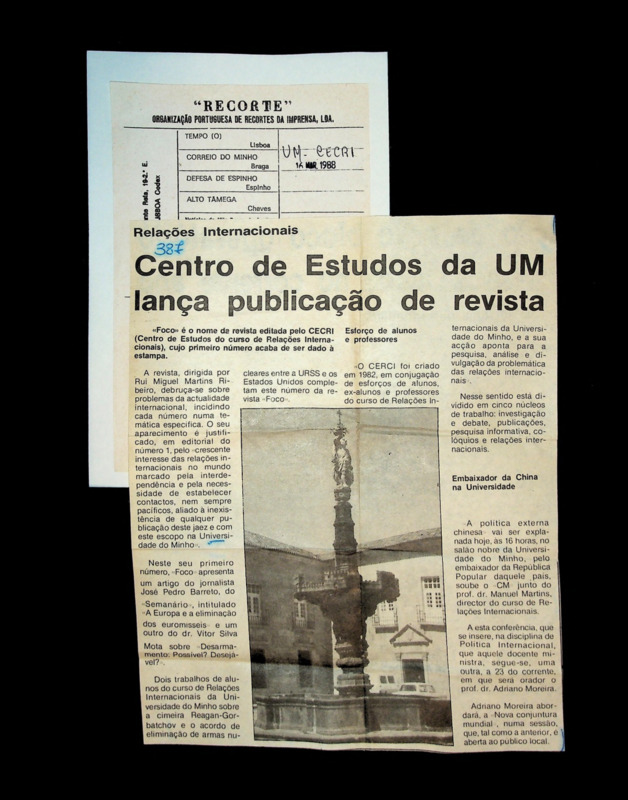  Relações internacionais: Centro de Estudos da UM lança publicação de revista 
