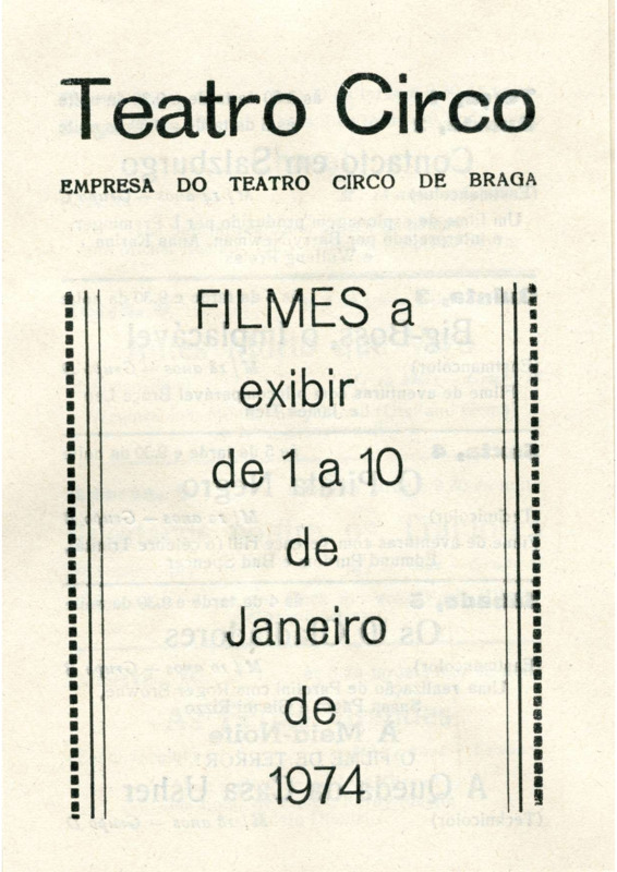  Filmes a exibir de 01 de Janeiro a 10 de Janeiro 