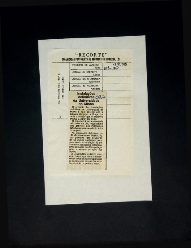  Instalações definitivas da Universidade do Minho 