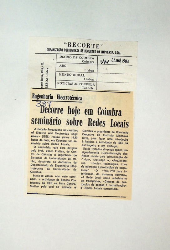  Engenharia electrotécnica : decorre hoje em Coimbra seminário sobre redes locais 