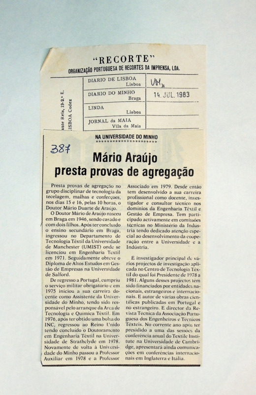  Mário Araújo presta provas de agregação 