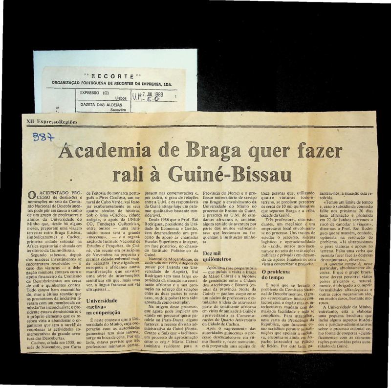  Academia de Braga quer fazer rali à Guiné-Bissau 
