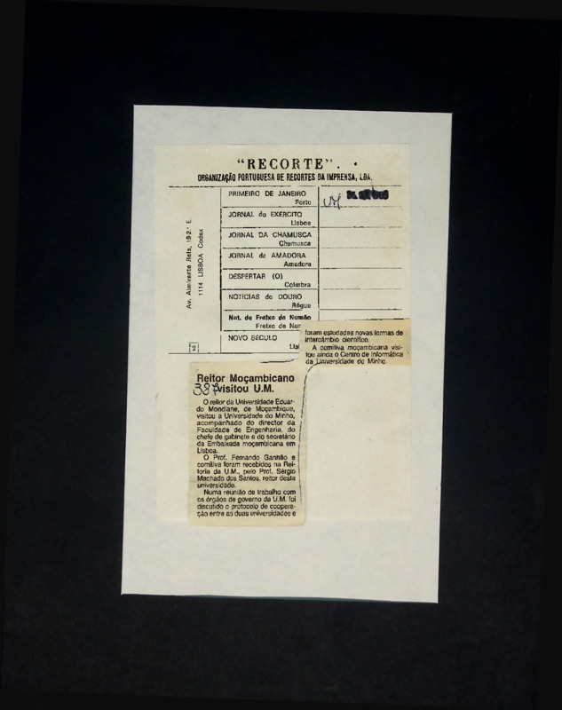  Reitor Moçambicano visitou a U. M. 