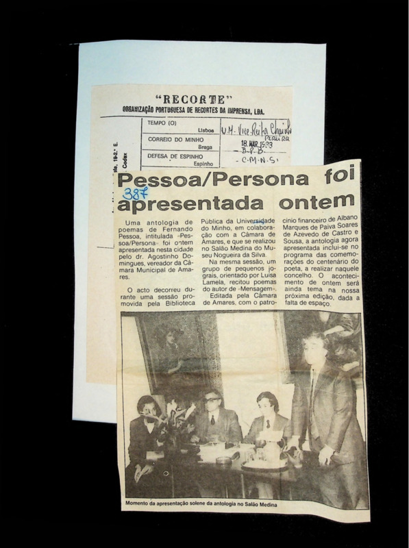  Pessoa / Persona foi apresentada ontem 